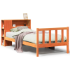 vidaXL viaszbarna tömör fa könyvespolcos ágy matrac nélkül 75 x 190 cm (3322113)