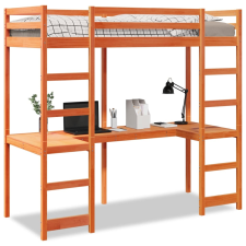 vidaXL viaszbarna tömör fenyő galériaágy-keret matrac nélkül 80x200 cm (3308570) ágy és ágykellék