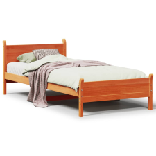 vidaXL viaszbarna tömör fenyőfa ágy matrac nélkül 100 x 200 cm (855599) ágy és ágykellék