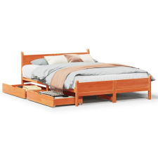 vidaXL viaszbarna tömör fenyőfa ágy matrac nélkül 120 x 190 cm (3309790) ágy és ágykellék