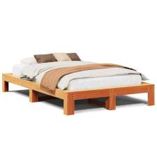 vidaXL viaszbarna tömör fenyőfa ágy matrac nélkül 120 x 200 cm (3308743) ágy és ágykellék