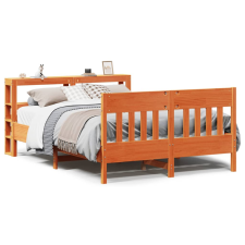 vidaXL viaszbarna tömör fenyőfa ágy matrac nélkül 135 x 190 cm ágy és ágykellék