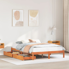 vidaXL viaszbarna tömör fenyőfa ágy matrac nélkül 135 x 190 cm ágy és ágykellék