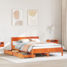vidaXL viaszbarna tömör fenyőfa ágy matrac nélkül 140 x 190 cm ágy és ágykellék