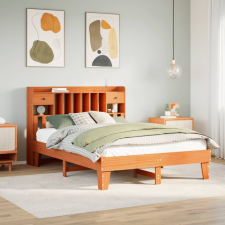 vidaXL viaszbarna tömör fenyőfa ágy matrac nélkül 140 x 190 cm ágy és ágykellék