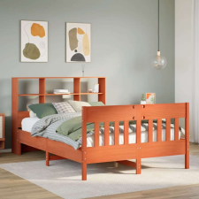 vidaXL viaszbarna tömör fenyőfa ágy matrac nélkül 140 x 190 cm ágy és ágykellék