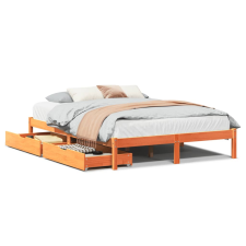 vidaXL viaszbarna tömör fenyőfa ágy matrac nélkül 140 x 190 cm (3301450) ágy és ágykellék