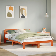 vidaXL viaszbarna tömör fenyőfa ágy matrac nélkül 140 x 200 cm ágy és ágykellék