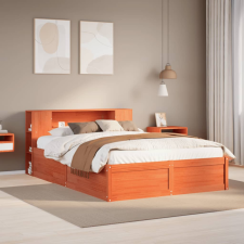 vidaXL viaszbarna tömör fenyőfa ágy matrac nélkül 140 x 200 cm ágy és ágykellék