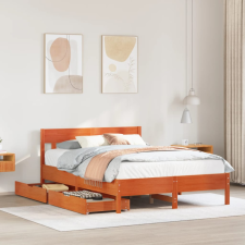vidaXL viaszbarna tömör fenyőfa ágy matrac nélkül 150 x 200 cm ágy és ágykellék