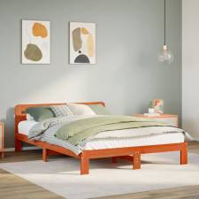vidaXL viaszbarna tömör fenyőfa ágy matrac nélkül 160 x 200 cm ágy és ágykellék