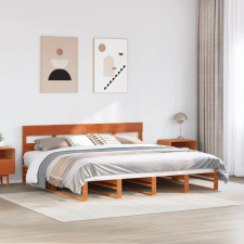 vidaXL viaszbarna tömör fenyőfa ágy matrac nélkül 180 x 200 cm ágy és ágykellék