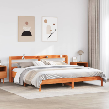 vidaXL viaszbarna tömör fenyőfa ágy matrac nélkül 200 x 200 cm ágy és ágykellék
