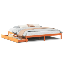 vidaXL viaszbarna tömör fenyőfa ágy matrac nélkül 200 x 200 cm (3301458) ágy és ágykellék
