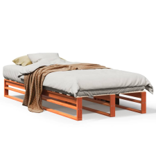 vidaXL viaszbarna tömör fenyőfa ágy matrac nélkül 75 x 190 cm ágy és ágykellék