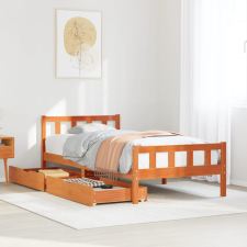 vidaXL viaszbarna tömör fenyőfa ágy matrac nélkül 75 x 190 cm ágy és ágykellék