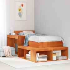 vidaXL viaszbarna tömör fenyőfa ágy matrac nélkül 75 x 190 cm ágy és ágykellék