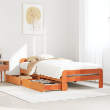 vidaXL viaszbarna tömör fenyőfa ágy matrac nélkül 75 x 190 cm ágy és ágykellék