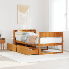 vidaXL viaszbarna tömör fenyőfa ágy matrac nélkül 90 x 190 cm ágy és ágykellék