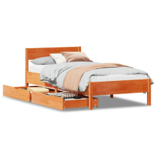 vidaXL viaszbarna tömör fenyőfa ágy matrac nélkül 90 x 200 cm (3301760) ágy és ágykellék