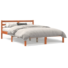 vidaXL viaszbarna tömör fenyőfa ágykeret 140 x 190 cm ágy és ágykellék