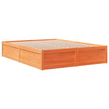 vidaXL viaszbarna tömör fenyőfa ágykeret 140 x 190 cm ágy és ágykellék