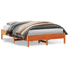 vidaXL viaszbarna tömör fenyőfa ágykeret 150 x 200 cm ágy és ágykellék