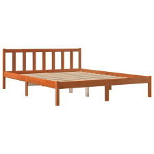 vidaXL viaszbarna tömör fenyőfa ágykeret 160 x 200 cm (844811) ágy és ágykellék