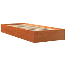 vidaXL viaszbarna tömör fenyőfa ágykeret 75 x 190 cm (844822) ágy és ágykellék