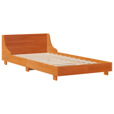 vidaXL viaszbarna tömör fenyőfa ágykeret fejtámlával 100 x 200 cm (850736) ágy és ágykellék