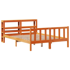 vidaXL viaszbarna tömör fenyőfa ágykeret fejtámlával 120 x 190 cm (3305773) ágy és ágykellék