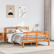 vidaXL viaszbarna tömör fenyőfa ágykeret fejtámlával 120 x 200 cm ágy és ágykellék