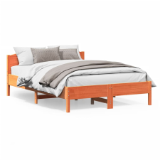 vidaXL viaszbarna tömör fenyőfa ágykeret fejtámlával 140 x 200 cm ágy és ágykellék