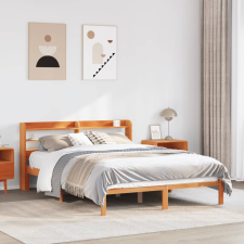 vidaXL viaszbarna tömör fenyőfa ágykeret fejtámlával 140 x 200 cm ágy és ágykellék