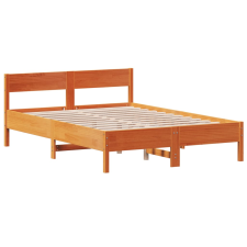 vidaXL viaszbarna tömör fenyőfa ágykeret fejtámlával 140 x 200 cm (842753) ágy és ágykellék