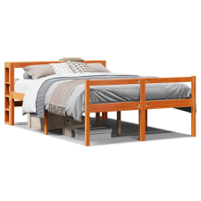 vidaXL viaszbarna tömör fenyőfa ágykeret fejtámlával 150x200 cm ágy és ágykellék