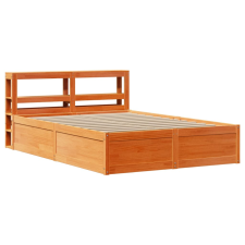 vidaXL viaszbarna tömör fenyőfa ágykeret fejtámlával 150x200 cm (3306341) ágy és ágykellék