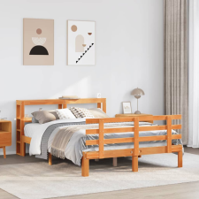 vidaXL viaszbarna tömör fenyőfa ágykeret fejtámlával 160 x 200 cm ágy és ágykellék