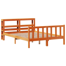 vidaXL viaszbarna tömör fenyőfa ágykeret fejtámlával 160 x 200 cm (3305781) ágy és ágykellék