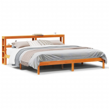 vidaXL viaszbarna tömör fenyőfa ágykeret fejtámlával 180 x 200 cm ágy és ágykellék