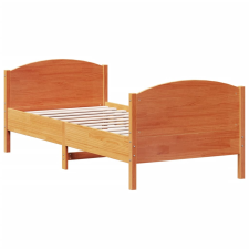 vidaXL viaszbarna tömör fenyőfa ágykeret fejtámlával 90 x 200 cm (842569) ágy és ágykellék