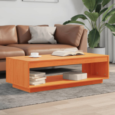 vidaXL viaszbarna tömör fenyőfa dohányzóasztal 110 x 50 x 33,5 cm bútor