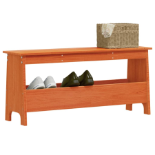 vidaXL viaszbarna tömör fenyőfa előszoba pad 100x28x45 cm bútor