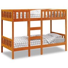 vidaXL viaszbarna tömör fenyőfa emeletes ágy 90x200 cm ágy és ágykellék