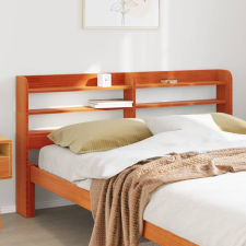 vidaXL viaszbarna tömör fenyőfa fejtámla polcokkal 160 cm ágy és ágykellék