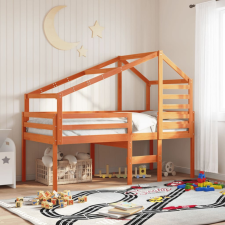 vidaXL viaszbarna tömör fenyőfa gyerekágytető 198 x 87 x 113 cm ágy és ágykellék