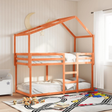 vidaXL viaszbarna tömör fenyőfa gyerekágytető 203 x 80,5 x 142 cm ágy és ágykellék