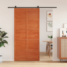vidaXL viaszbarna tömör fenyőfa istálló stílusú ajtó 100x208 cm építőanyag