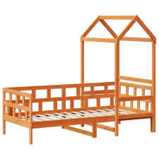 vidaXL viaszbarna tömör fenyőfa kanapéágy tetővel 80 x 200 cm ágy és ágykellék