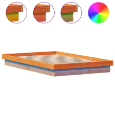 vidaXL viaszbarna tömör fenyőfa LED-es ágykeret 120 x 190 cm (844421) ágy és ágykellék